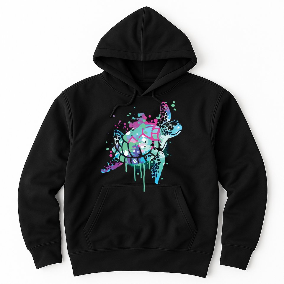 Turtle Watercolor Sea Ocean Wildlife Animal Hoodie