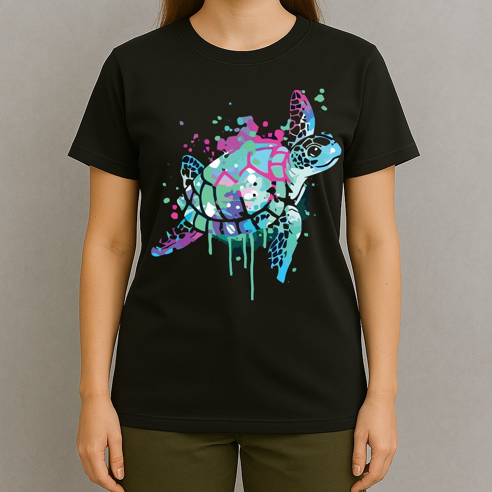 Turtle Watercolor Sea Ocean Wildlife Animal T-Shirt