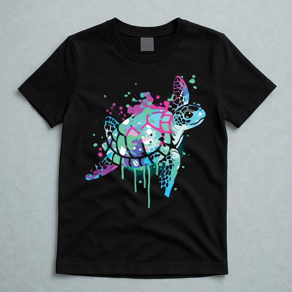 Turtle Watercolor Sea Ocean Wildlife Animal T-Shirt