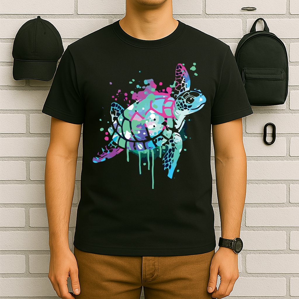 Turtle Watercolor Sea Ocean Wildlife Animal T-Shirt