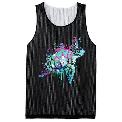 Turtle Watercolor Sea Ocean Wildlife Animal Mesh Reversible Basketball Jersey Tank