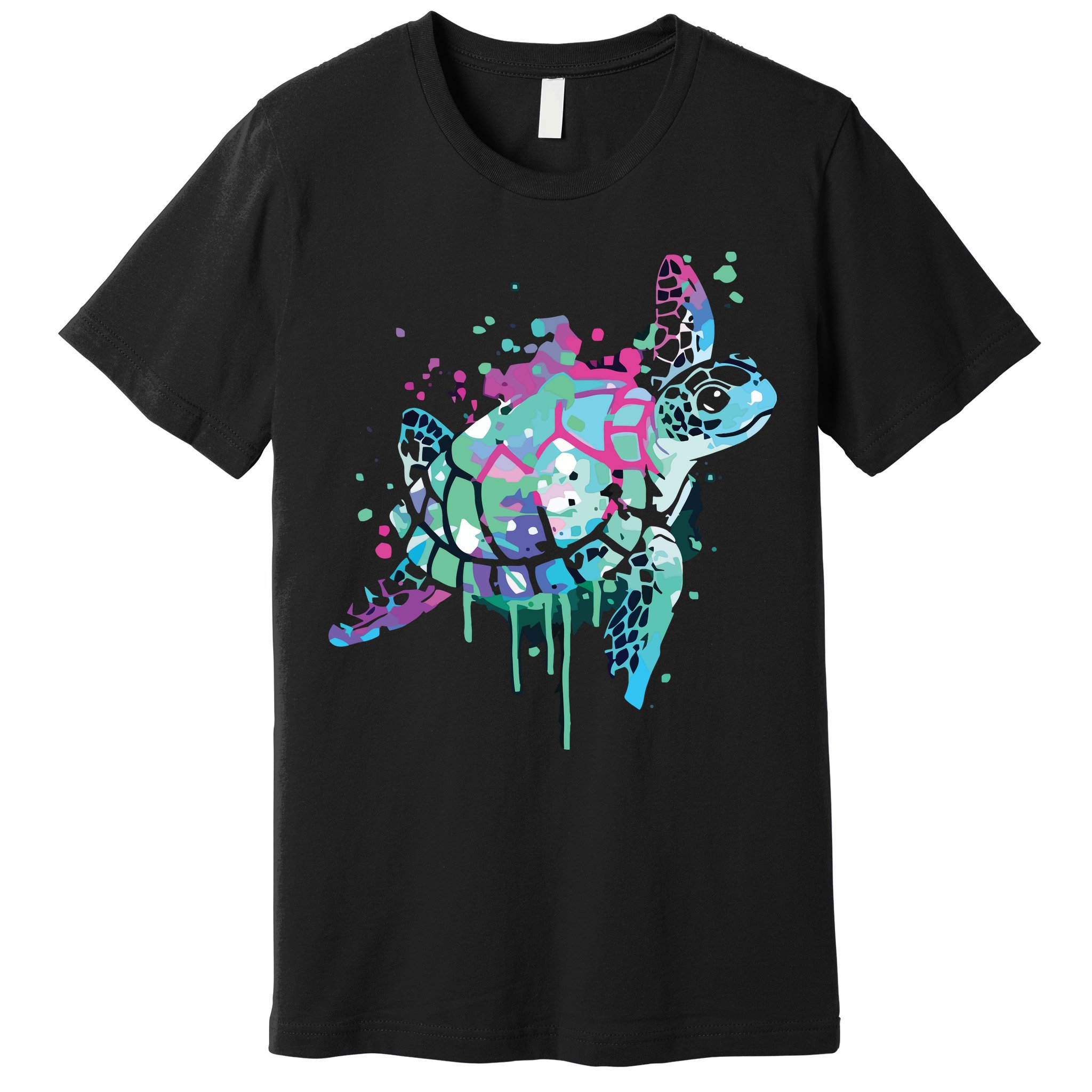 Turtle Watercolor Sea Ocean Wildlife Animal Premium T-Shirt