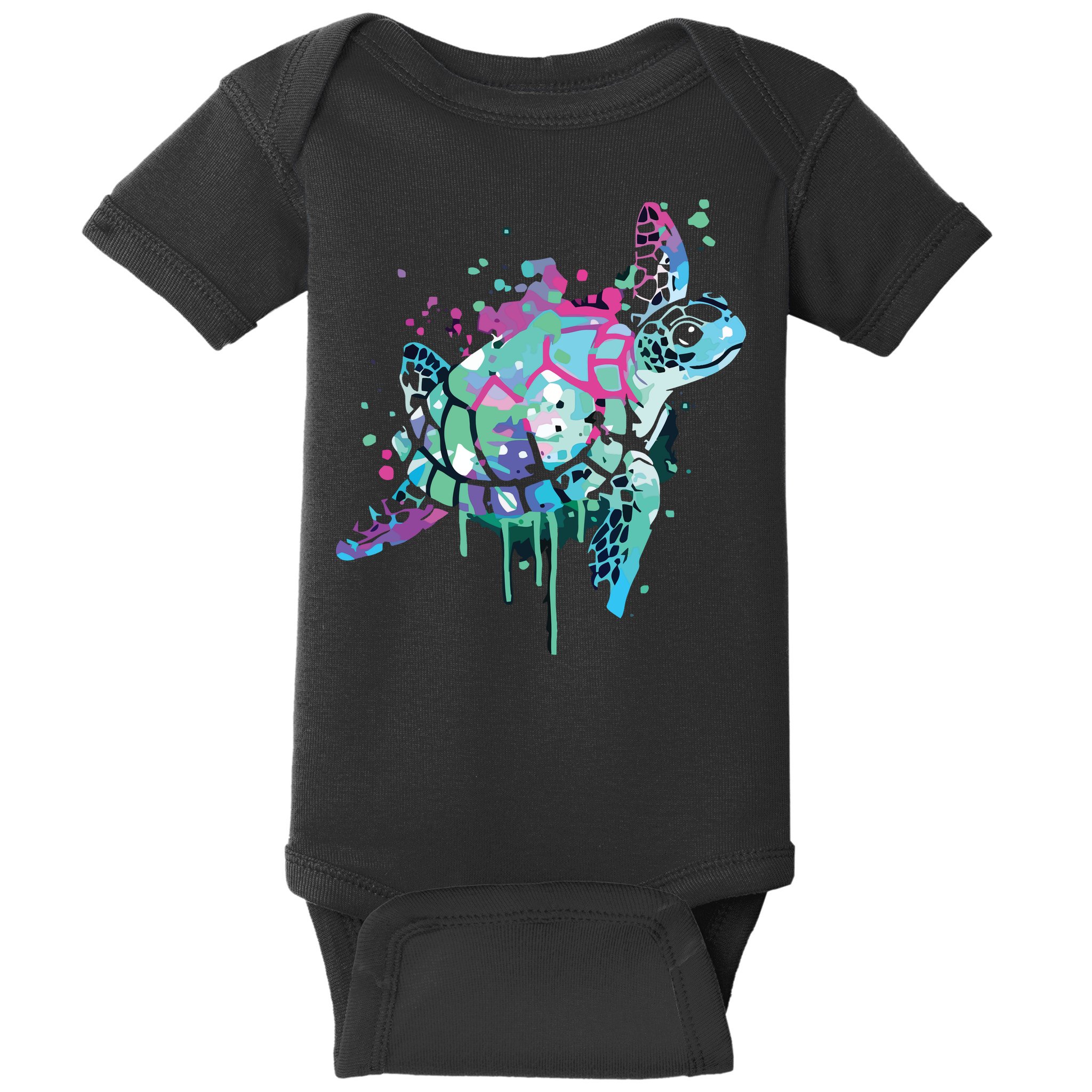 Turtle Watercolor Sea Ocean Wildlife Animal Baby Bodysuit