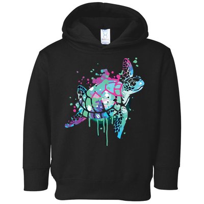 Turtle Watercolor Sea Ocean Wildlife Animal Toddler Hoodie