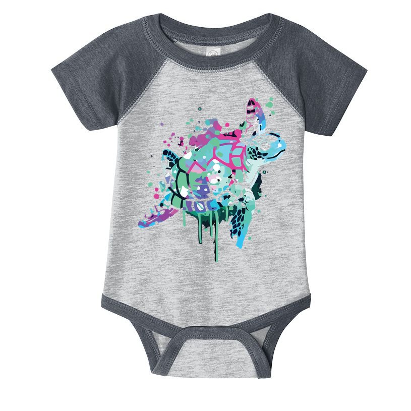 Turtle Watercolor Sea Ocean Wildlife Animal Infant Baby Jersey Bodysuit