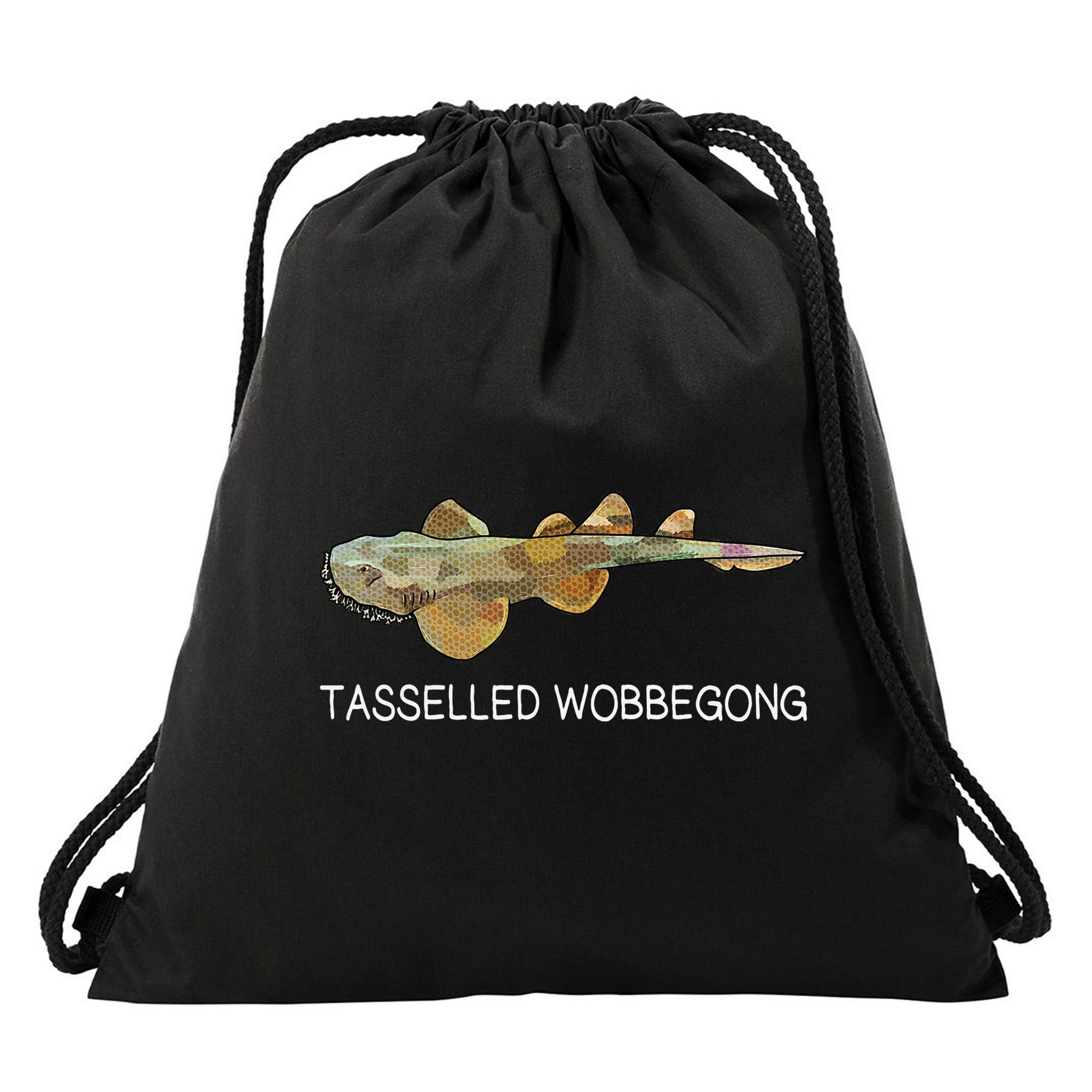 Tasselled Wobbegong Shark Lover Drawstring Bag