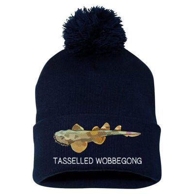 Tasselled Wobbegong Shark Lover Pom Pom 12in Knit Beanie