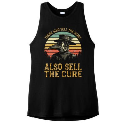 Those Who Sell The Panic Also Sell The C.U.R.E Anti Government Ladies PosiCharge Tri-Blend Wicking Tank