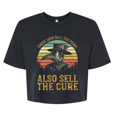 Those Who Sell The Panic Also Sell The C.U.R.E Anti Government Bella+Canvas Jersey Crop Tee