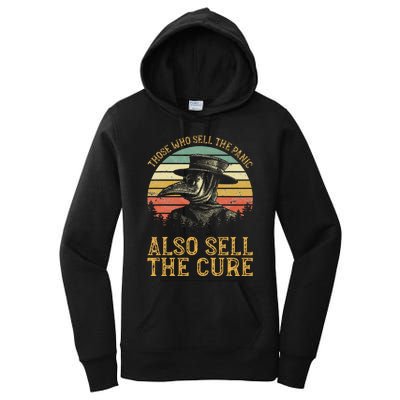 Those Who Sell The Panic Also Sell The C.U.R.E Anti Government Women's Pullover Hoodie