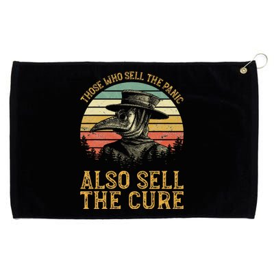 Those Who Sell The Panic Also Sell The C.U.R.E Anti Government Grommeted Golf Towel