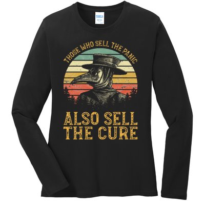 Those Who Sell The Panic Also Sell The C.U.R.E Anti Government Ladies Long Sleeve Shirt