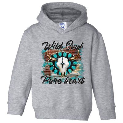 Turquoise Wild Soul Pure Heart Country Rodeo Cowgirl Western Toddler Hoodie