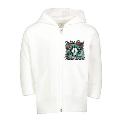 Turquoise Wild Soul Pure Heart Country Rodeo Cowgirl Western Toddler Zip Fleece Hoodie