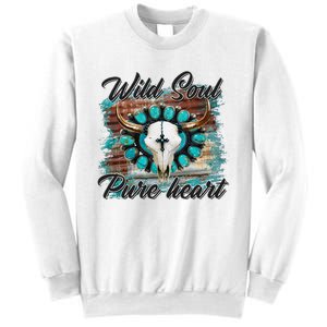 Turquoise Wild Soul Pure Heart Country Rodeo Cowgirl Western Sweatshirt