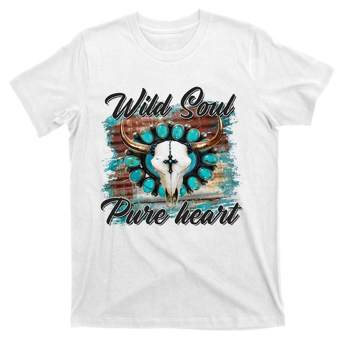 Turquoise Wild Soul Pure Heart Country Rodeo Cowgirl Western T-Shirt