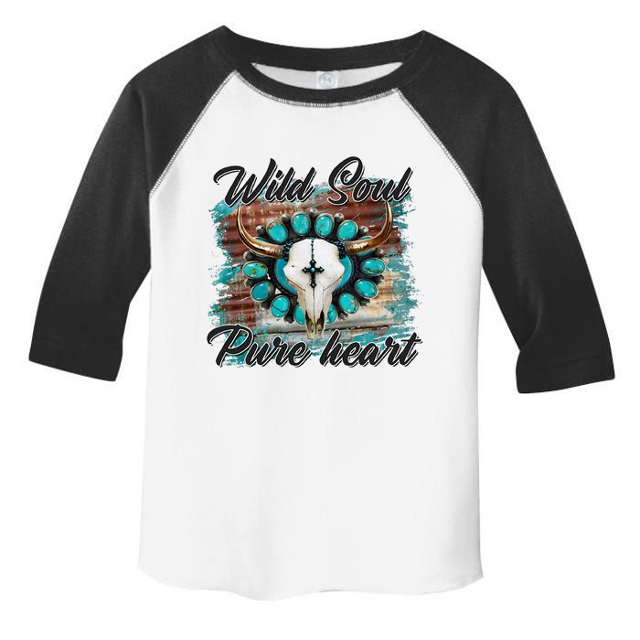 Turquoise Wild Soul Pure Heart Country Rodeo Cowgirl Western Toddler Fine Jersey T-Shirt