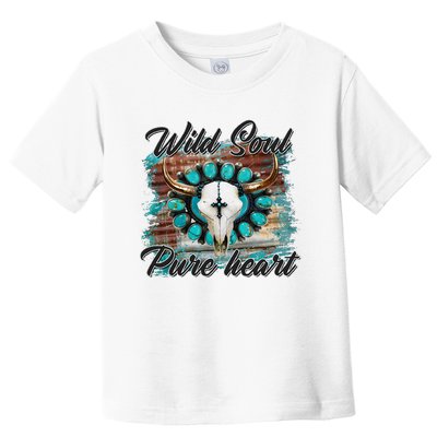 Turquoise Wild Soul Pure Heart Country Rodeo Cowgirl Western Toddler T-Shirt