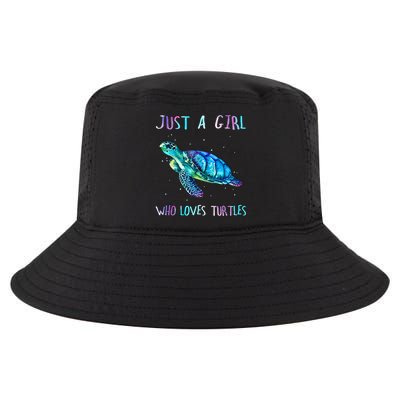 Turtle Watercolor Sea Ocean Just A Girl Who Loves Turtles Cool Comfort Performance Bucket Hat