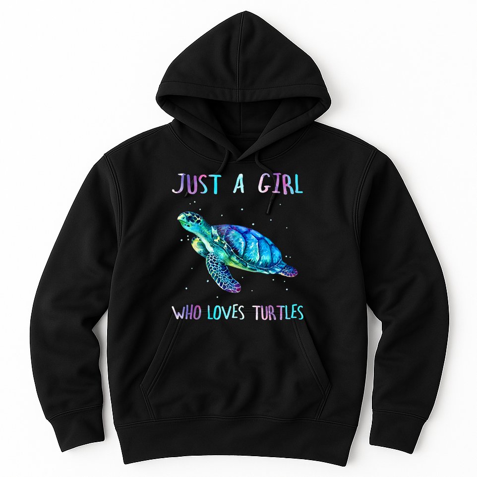 Turtle Watercolor Sea Ocean Just A Girl Who Loves Turtles Hoodie