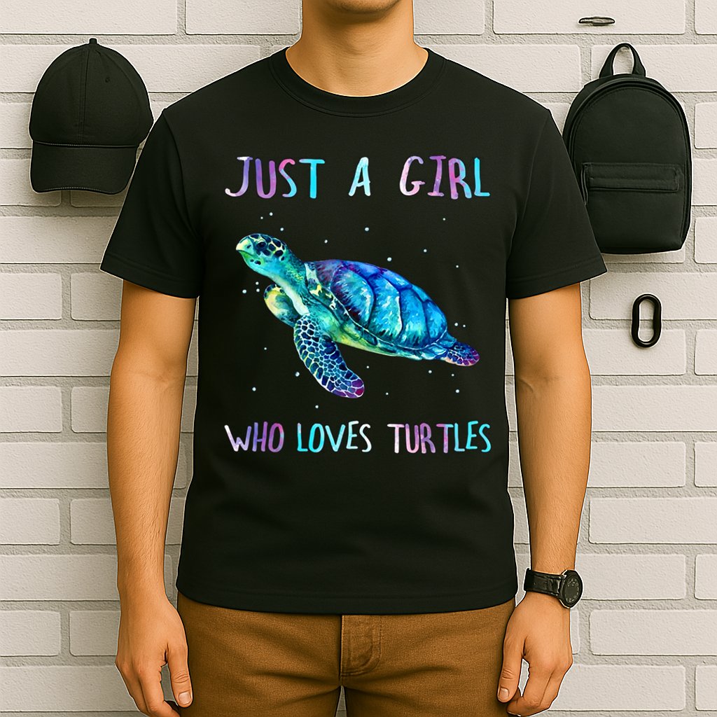 Turtle Watercolor Sea Ocean Just A Girl Who Loves Turtles T-Shirt