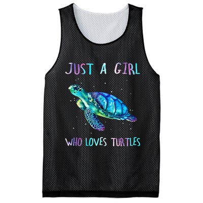 Turtle Watercolor Sea Ocean Just A Girl Who Loves Turtles Mesh Reversible Basketball Jersey Tank