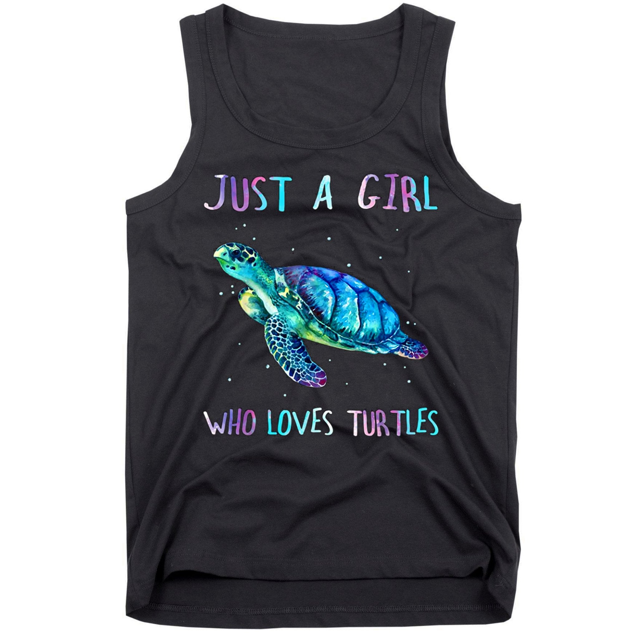 Turtle Watercolor Sea Ocean Just A Girl Who Loves Turtles Tank Top