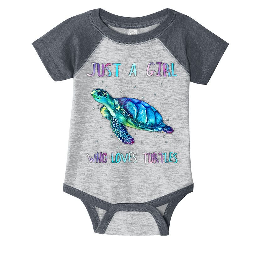 Turtle Watercolor Sea Ocean Just A Girl Who Loves Turtles Infant Baby Jersey Bodysuit