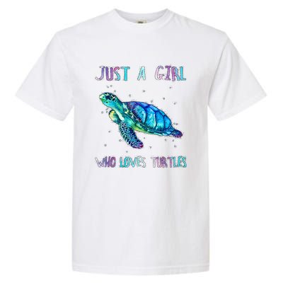 Turtle Watercolor Sea Ocean Just A Girl Who Loves Turtles Garment-Dyed Heavyweight T-Shirt