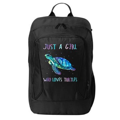 Turtle Watercolor Sea Ocean Just A Girl Who Loves Turtles City Backpack