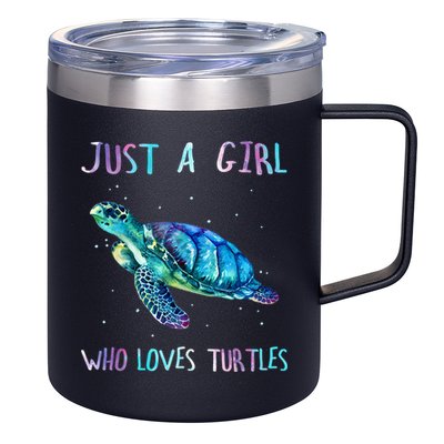 Turtle Watercolor Sea Ocean Just A Girl Who Loves Turtles 12oz Stainless Steel Coffee Mug