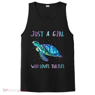 Turtle Watercolor Sea Ocean Just A Girl Who Loves Turtles PosiCharge Competitor Tank