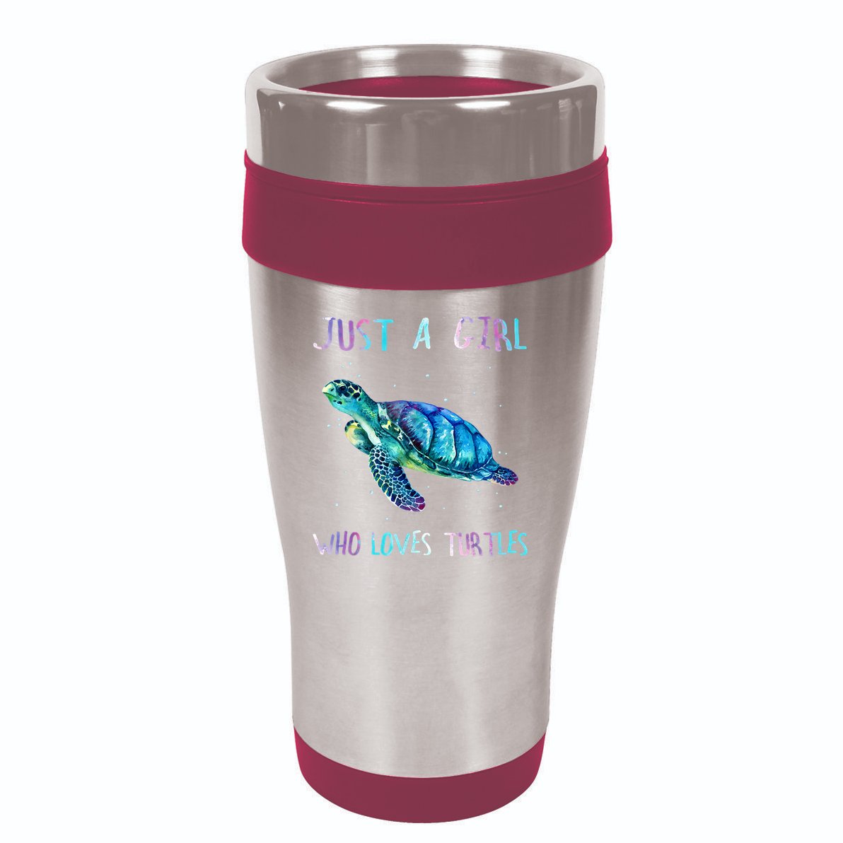 Turtle Watercolor Sea Ocean Just A Girl Who Loves Turtles 16oz Travel Tumbler