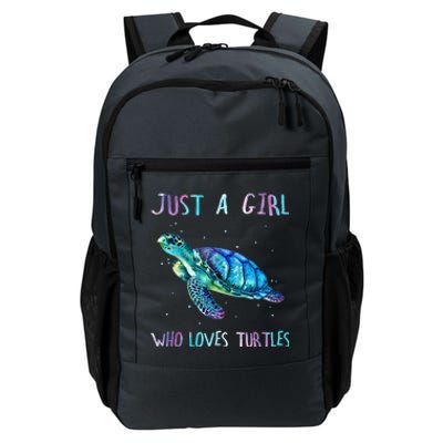 Turtle Watercolor Sea Ocean Just A Girl Who Loves Turtles Daily Commute Backpack