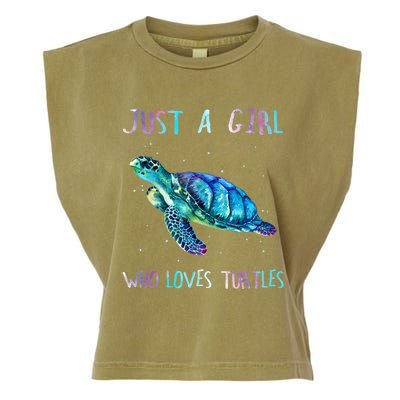 Turtle Watercolor Sea Ocean Just A Girl Who Loves Turtles Garment-Dyed Women's Muscle Tee