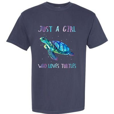 Turtle Watercolor Sea Ocean Just A Girl Who Loves Turtles Garment-Dyed Heavyweight T-Shirt