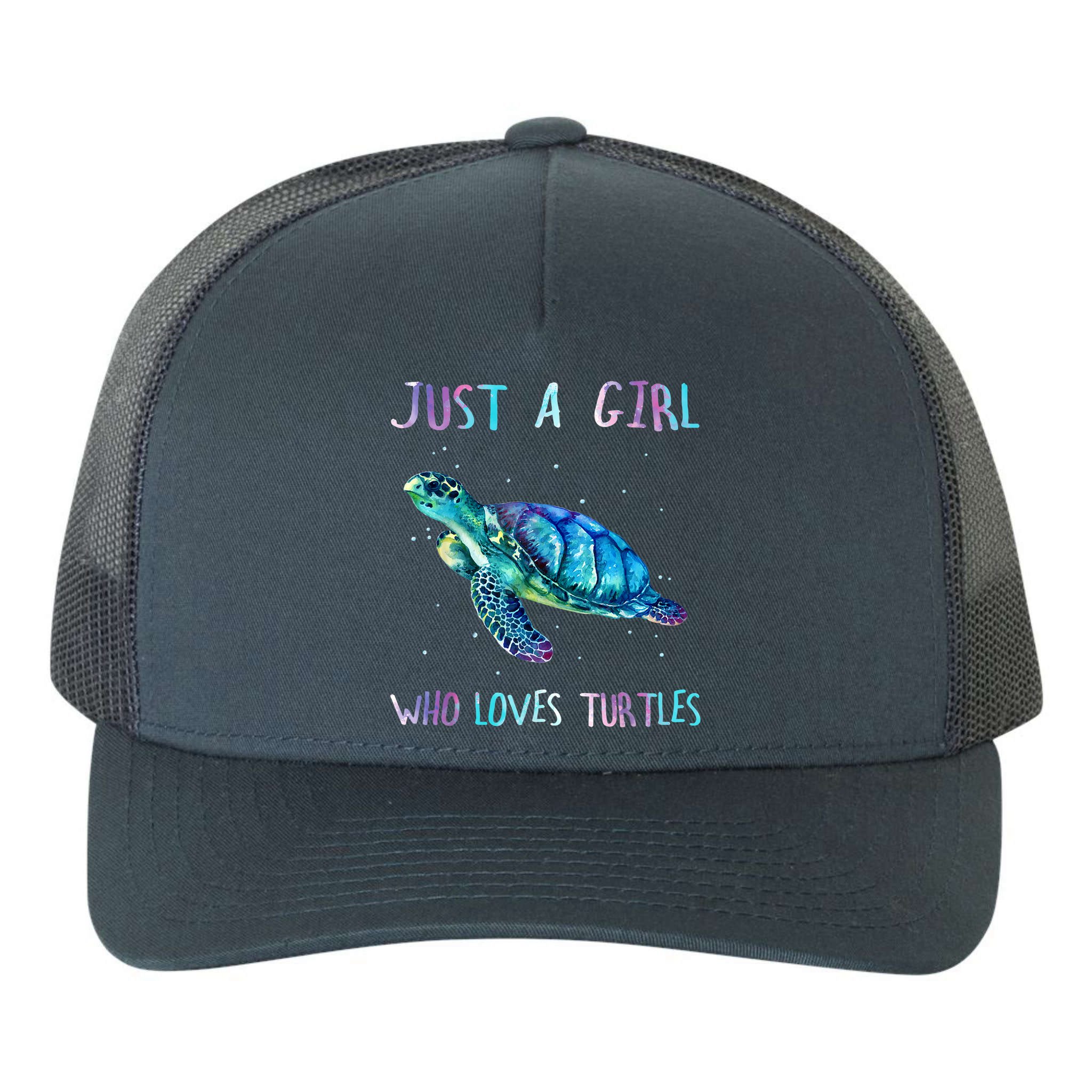 Turtle Watercolor Sea Ocean Just A Girl Who Loves Turtles Yupoong Adult 5-Panel Trucker Hat