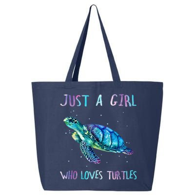 Turtle Watercolor Sea Ocean Just A Girl Who Loves Turtles 25L Jumbo Tote