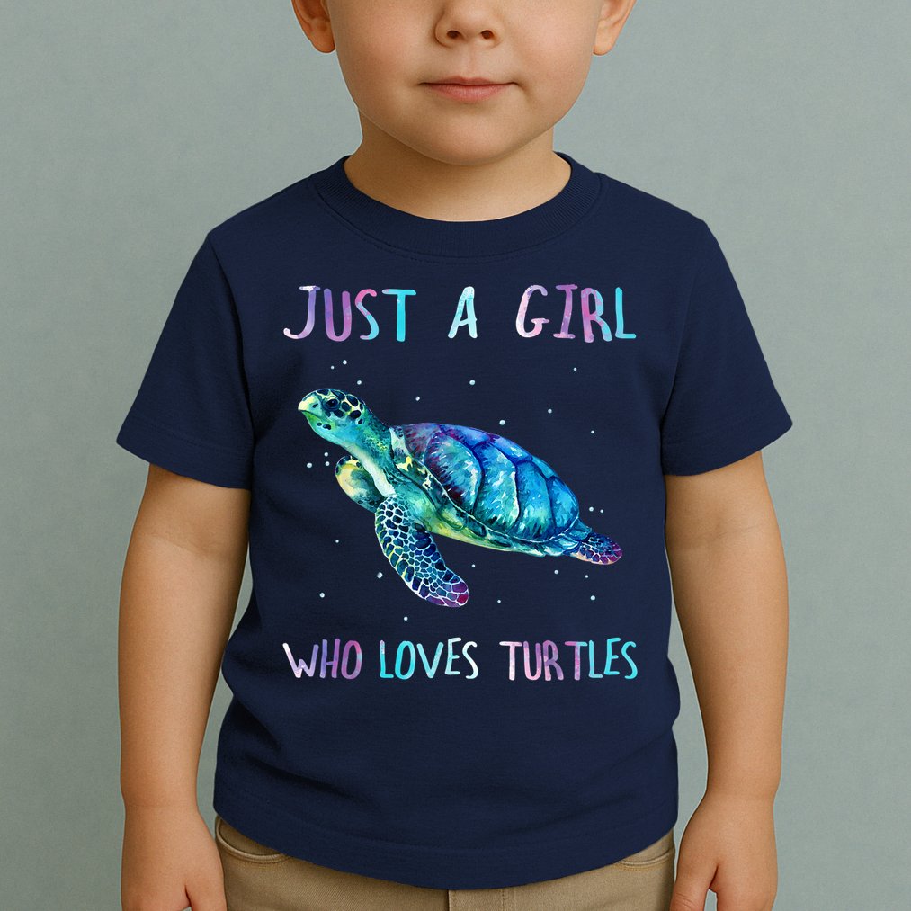 Turtle Watercolor Sea Ocean Just A Girl Who Loves Turtles Toddler T-Shirt