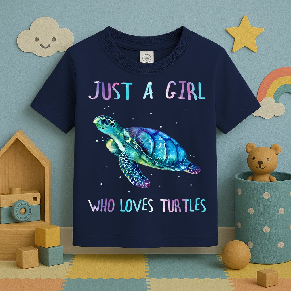 Turtle Watercolor Sea Ocean Just A Girl Who Loves Turtles Toddler T-Shirt