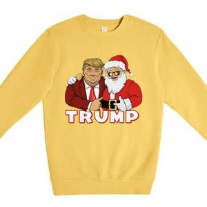 Trump With Santa Claus Funny Trump Christmas Premium Crewneck Sweatshirt