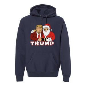 Trump With Santa Claus Funny Trump Christmas Premium Hoodie