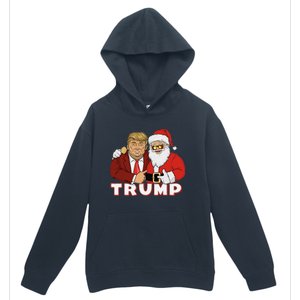 Trump With Santa Claus Funny Trump Christmas Urban Pullover Hoodie