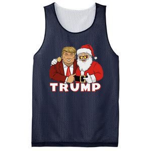 Trump With Santa Claus Funny Trump Christmas Mesh Reversible Basketball Jersey Tank