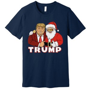 Trump With Santa Claus Funny Trump Christmas Premium T-Shirt