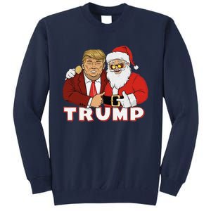 Trump With Santa Claus Funny Trump Christmas Tall Sweatshirt