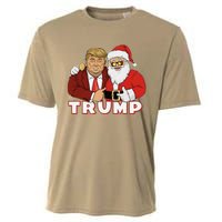 Trump With Santa Claus Funny Trump Christmas Cooling Performance Crew T-Shirt