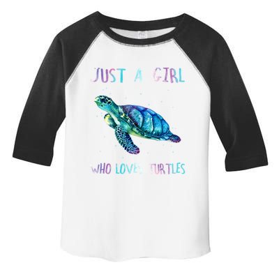 Turtle Watercolor Sea Ocean Just A Who Loves Turtles Gift Toddler Fine Jersey T-Shirt