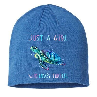 Turtle Watercolor Sea Ocean Just A Who Loves Turtles Gift Sustainable Beanie