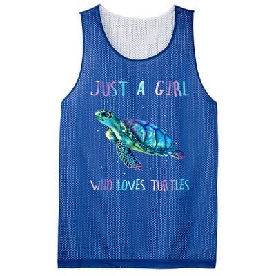 Turtle Watercolor Sea Ocean Just A Who Loves Turtles Gift Mesh Reversible Basketball Jersey Tank